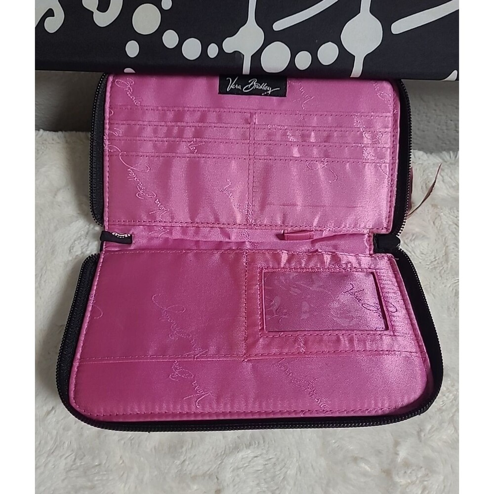 VTG Discontinued VERA BRADLEY Pink Elephant Print Quilted Wristlet Wallet - Picture 6 of 8